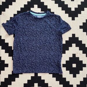 Old Navy Boy’s Navy Blue Wave Pattern Kids Shirt